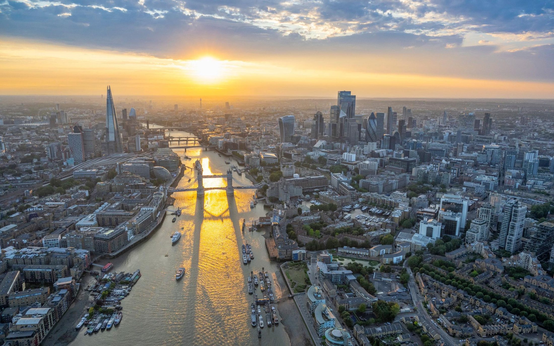 London skyline over the Thames